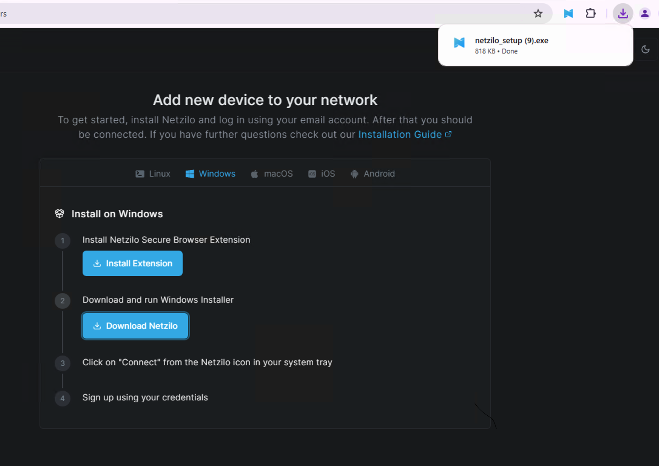 login-to-netzilo