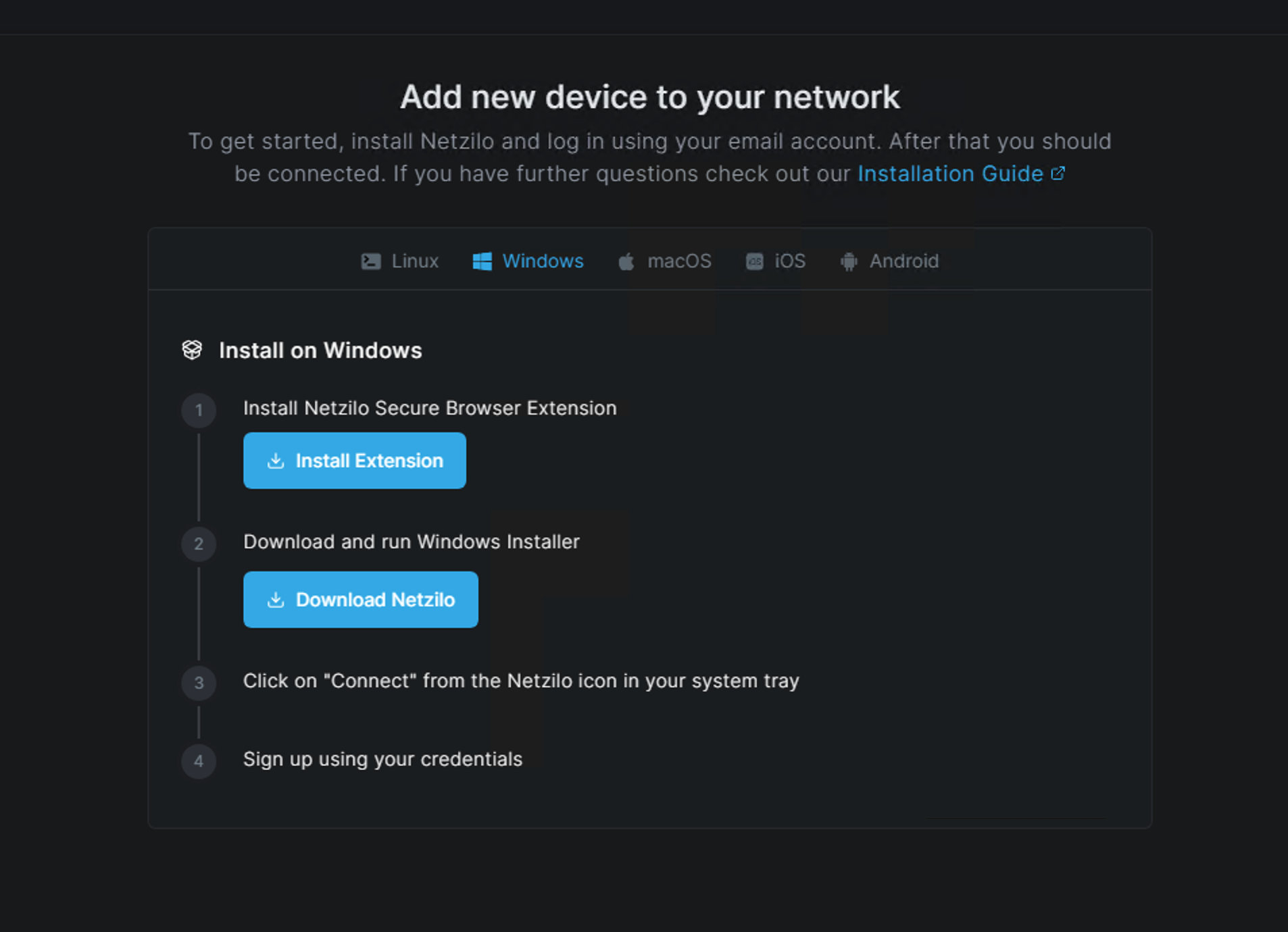 login-to-netzilo