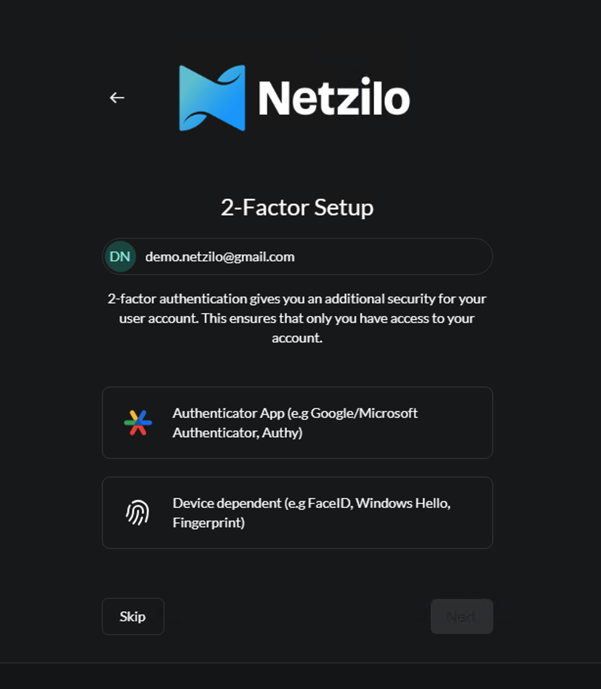 login-to-netzilo