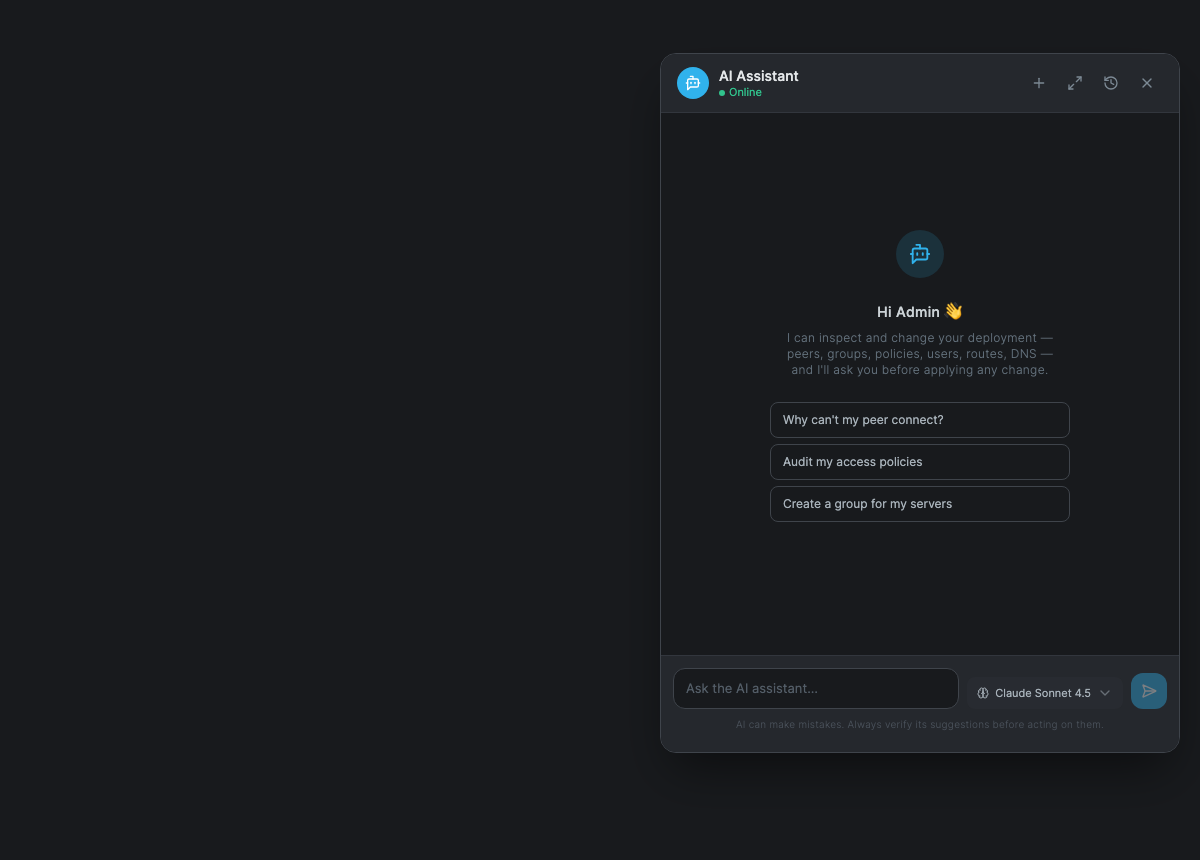 The AI Assistant panel with the model picker beside the send button, showing the currently selected model
