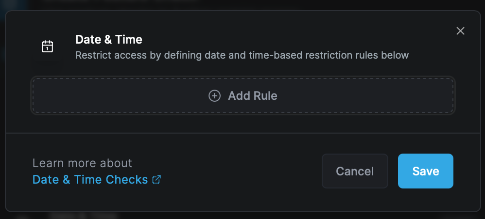 The Date & Time check with its Add Rule button
