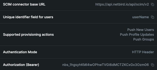 Okta SCIM Credentials