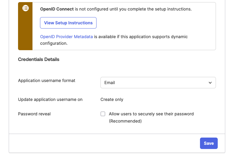 Okta SSO Configuration