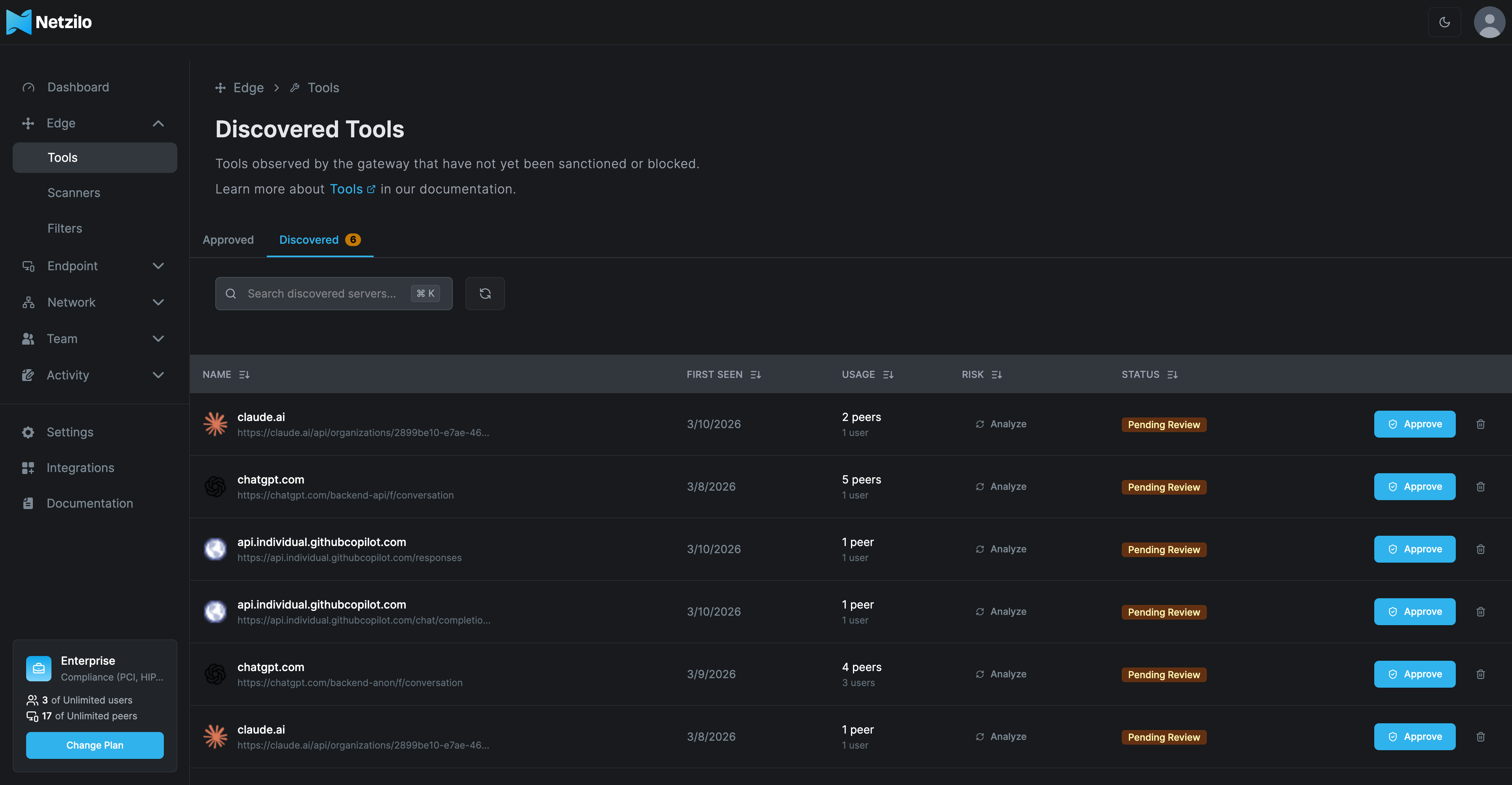 Discovered Tools Interface